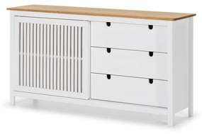 Cassettiera in legno bianco Bruna - Marckeric