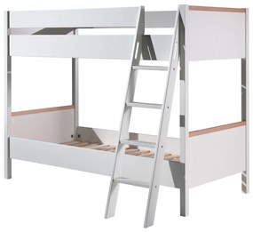 Letto a castello bianco per bambini , 90 x 200 cm London - Vipack