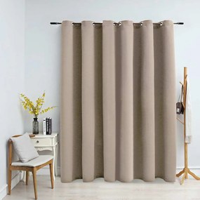 Tenda Oscurante Con Anelli İn Metallo Beige 290x245 Cm /