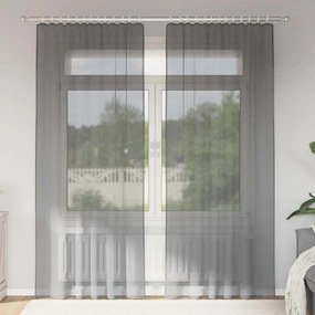 Tende İn Voile Con Passanti 2 Pz Grigio Scuro 140x245 Cm /
