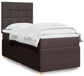 Giroletto A Molle Con Materasso Marrone Scuro 100x200cm Tessuto /