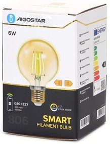 Lampadina LED dimmerabile FILAMENT G80 E27/6W/230V 2700-6500K Wi-Fi - Aigostar