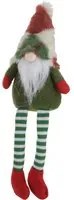 Gnomo Natale gambemolli 30 cm rombi rosso verde