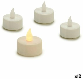Set di Candele LED Bianco 4 x 4 x 3,7 cm (12 Unità)