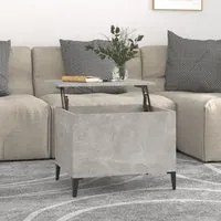 Tavolino Salotto Grigio Cemento 60x44,5x45 cm Legno Multistrato 819576