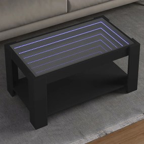 Tavolino Salotto Con Led Nero 93x53x45 Cm Legno Multistrato /