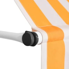 Tenda da Sole Retrattile Manuale 300cm Strisce Arancione Bianco
