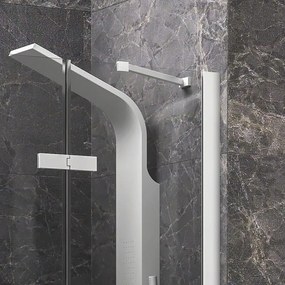 Kamalu - porta doccia 140cm battente e fisso colore bianco | kt4000b