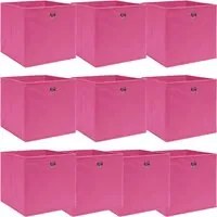 Scatole Portaoggetti 10 pz Rosa 32x32x32 cm Tessuto 288347