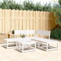 Set Salotto da Giardino 5 pz Bianco in Legno Massello di Pinocod mxl 88205