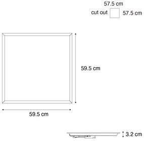 Pannello LED da incasso bianco quadrato con LED 3000K - 6500K con dip switch - Seagal