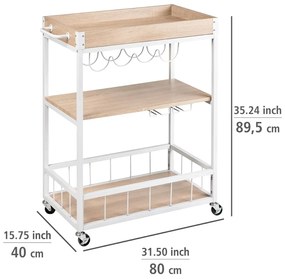 Tavolo da portata su ruote 40x80 cm Rustico - Wenko