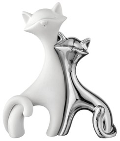 Bongelli preziosi Scultura piccola in marmorino Gatti h 12 - varie colorazioni BIANCO ARGENTO