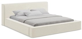 Letto matrimoniale imbottito color crema con contenitore e rete inclusi 180x200 cm Noho – Makamii