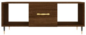 Tavolino Salotto Rovere Marrone 102x50x40 cm Legno Multistrato