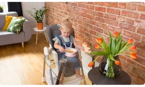 Lionelo - Sedia da pranzo per bambini LINN PLUS bianco/grigio