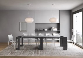 Consolle in legno nobilitato ELIA allungabile fino a 302 cm Antracite Spatolato allunghe interne