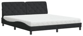 Letto con materasso nero 180x200 cm in velluto