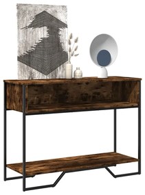 Tavolo Consolle Rovere Fumo 100x35x74,5 Cm İn Truciolato /
