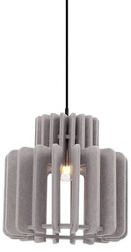 Lampada a sospensione retrò nera con paralume color talpa - Felt