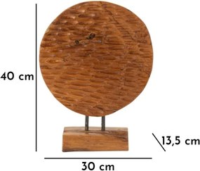 Scultura Coin In Teak Riciclato Cm 30X15,5X40 (Pezzi Unici - Non Rip. In Serie)