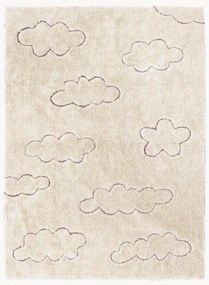 Tappeto per bambini fatto a mano con motivo in rilievo Clouds, lavabile