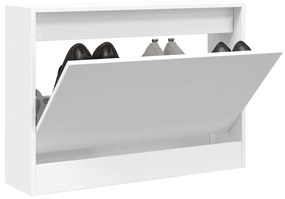 Scarpiera Bianca 80x21x57 Cm İn Legno Multistrato /