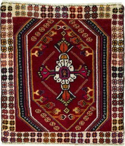 Shiraz Tappeto persiano 60x60 Rosso (Iran) Annodato A Mano