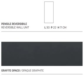 Pensile sospeso reversibile 30 x 71 cm GIGLIO Grafite Opaco