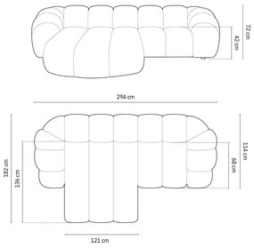 Divano angolare blu (con penisola a sinistra) Diana – Micadoni