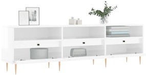 Mobile porta tv bianco lucido 150x30x44,5 cm legno multistrato