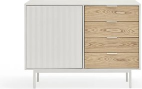 Cassettiera bassa bianca effetto rovere 108x80 cm Sierra - Teulat