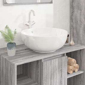 Lavandino Bianco 44x17 Cm İn Ceramica Rotondo /