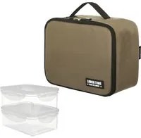 Borsa porta pranzo termica marrone 6 L con 2 contenitori