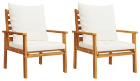 Set salotto da giardino 4pz con cuscini legno massello acacia