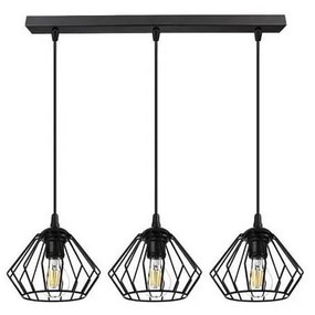 Lampadario a sospensione con filo CEED 3xE27/60W/230V nero