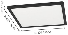 Eglo 900094 - LED RGBW Plafoniera dimmerabile ROVITO-Z LED/16,5W/230V nero