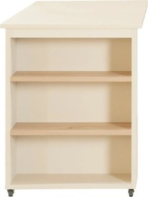 Letto da bambini rialzato beige con contenitore e scrivania rete non inclusa 90x200 cm Studio – Roba