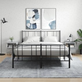 Comodini 2pz Grigio Sonoma 40x35x50 Cm İn Legno Multistrato /