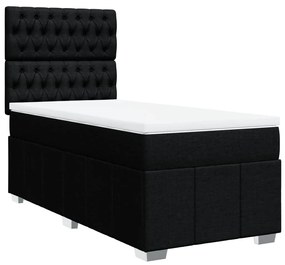 Giroletto a molle con materasso nero 100x200 cm in tessuto
