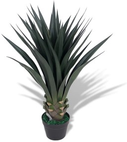 Yucca Pianta Artificiale Con Vaso 85 Cm Verde /