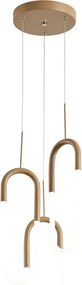 Lampadario LED moderno Ila beige Ø35cm, luce naturale 2100 lumen, NOVECENTO