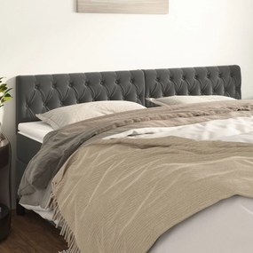 Testiere 2 Pz Grigio Scuro 100x7x78/88 Cm İn Velluto /