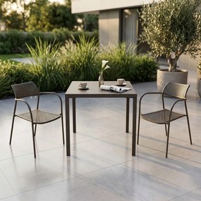 INDEX - set tavolo in metallo cm 80 x 80 x 73h con 2 poltrone Aviim