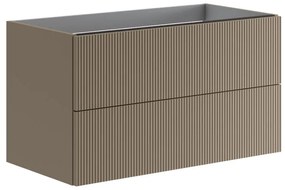 Mobile da bagno sotto lavabo Opera marrone opaco L 89.5 x H 50 x P 45.5 cm 2 cassetti, lavabo non incluso