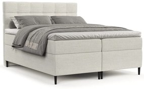 Letto boxspring crema con contenitore 140x200 cm Urbaneo - Maison de Rêve