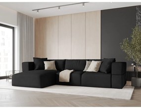 Divano angolare nero, angolo sinistro Esther - Milo Casa