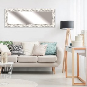 Specchio Osaka rettangolare bianco e argento 57 x 157 cm