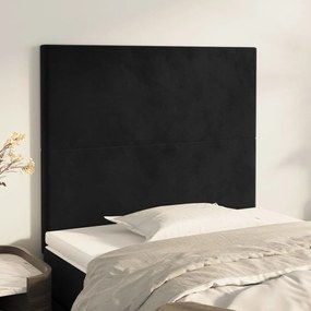 Testiere 2 Pz Nere 100x5x78/88 Cm İn Velluto /