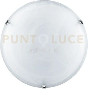 Plafoniera duna bianca 3 luci attacco e27 50x50x11cm in vetro satinato